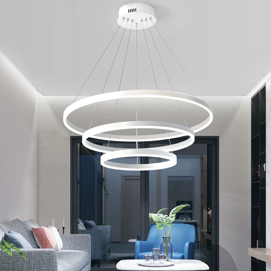 Lustra LED suspendata cu telecomanda SERENA 85W, 60cm, 3 Cercuri, lumina Rece/Calda/Neutra, Dimabila, Alb, Inaltime Reglabila Lustre LED cu Telecomanda Default Title Alessandro Design