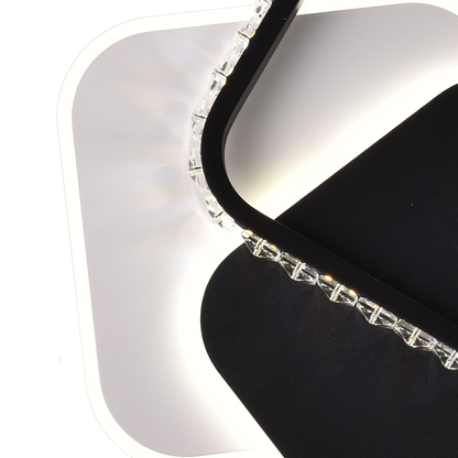 Lustra LED cu cristal PRISMIQ 39W, 3 Patrate, lumina Rece/Calda/Neutra, Negru Lustre LED Default Title Alessandro Design