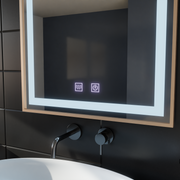 Oglinda LED Touch Kariri, 60x80 cm, functie Dezaburire, Rama Gold Rose Brushed Oglinzi Korman E Default Title Alessandro Design