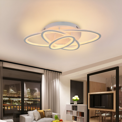 Lustra LED cu telecomanda TIANA 78W, 3 Elipse, lumina Rece/Calda/Neutra, Dimabila, Alb Lustre LED cu Telecomanda Default Title Alessandro Design