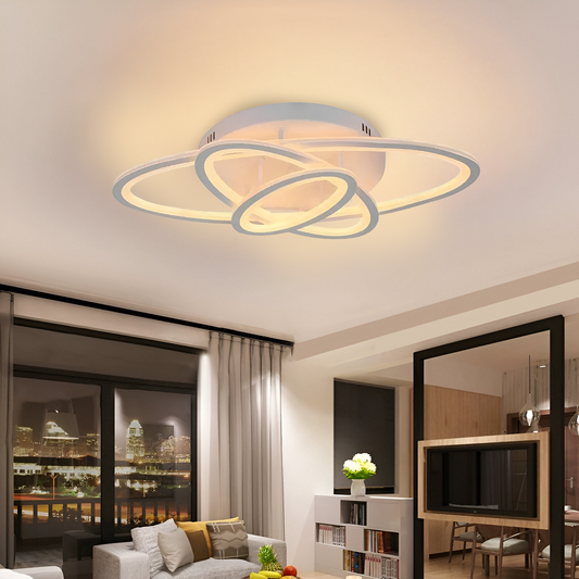 Lustra LED cu telecomanda TIANA 78W, 3 Elipse, lumina Rece/Calda/Neutra, Dimabila, Alb Lustre LED cu Telecomanda Default Title Alessandro Design