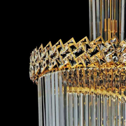 Candelabru Cristal CC800/700X2100GD, 33xE14, Diametru 70cm, Inaltime 210cm, Auriu Lucios, Inaltime Reglabila, Design Elegant Candelabre Cristal Default Title Alessandro Design