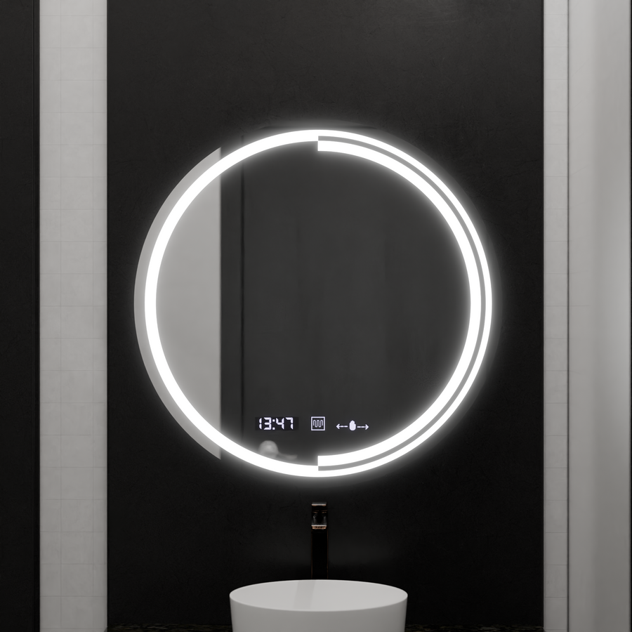Oglinda LED Rotunda, 60cm, Senzor MotionGlow Consuel Marcello, Sistem Dezaburire, Ceas & Termometru, Dimabila Oglinzi Marcello Default Title Alessandro Design