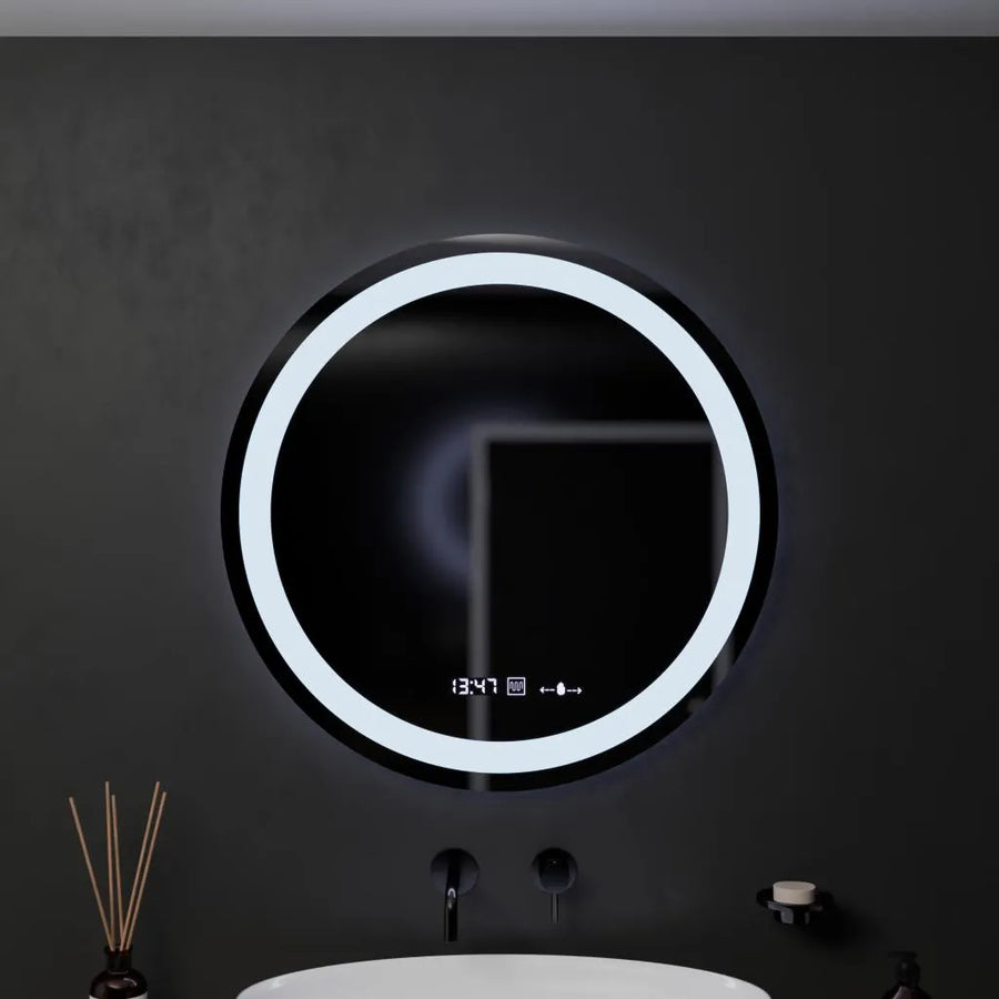 Oglinda LED Rotunda, 60cm, Celeste MotionGlow Marcello, Sistem Dezaburire, Ceas & Termometru, Dimabila, Lumina Calda Neutra Rece 3000K/4000K/6000K Oglinzi Marcello Default Title Alessandro Design