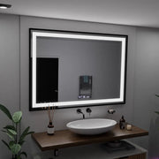 Oglinda LED Rectangulara, 100x65cm, Verite Majeste Noir Motion Glow Marcello, Sistem Dezaburire, Ceas & Termometru, Dimabila Oglinzi Marcello Default Title Alessandro Design