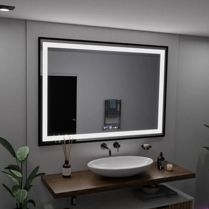Oglinda LED Rectangulara, 100x65cm, Verite Majeste Noir Motion Glow Marcello, Sistem Dezaburire, Ceas & Termometru, Dimabila Oglinzi Marcello Default Title Alessandro Design