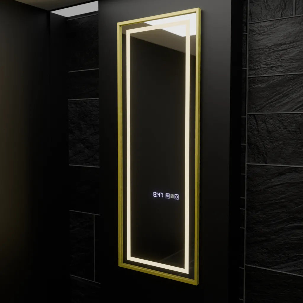 Oglinda LED Rectangulara, 45x140cm, Elena Senzor Radar Marcello, Sistem Dezaburire, Ceas & Termometru, Dimabila, Dressing Couture Oglinzi Dressing Default Title Alessandro Design