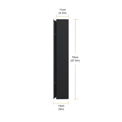 Oglinda LED cu Dulap STRATO 75x70 cm Negru Iluminare Completa si Depozitare Spatioasa Oglinzi Dulap Default Title Alessandro Design