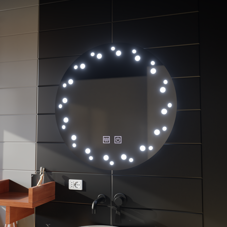 Oglinda LED Touch Ivory, Sistem Dezaburire, Diametru 60cm, Lumina Rece 6000K Oglinzi Korman E Default Title Alessandro Design