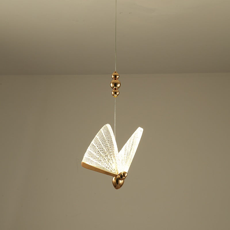 Lustră Suspendată LED Acril Butterfly 9W, Lumina Calda/Neutra/Rece 3000K/4000K/6000K, Auriu, Metal și Acril, Inaltime Reglabila Lustre LED Default Title Alessandro Design