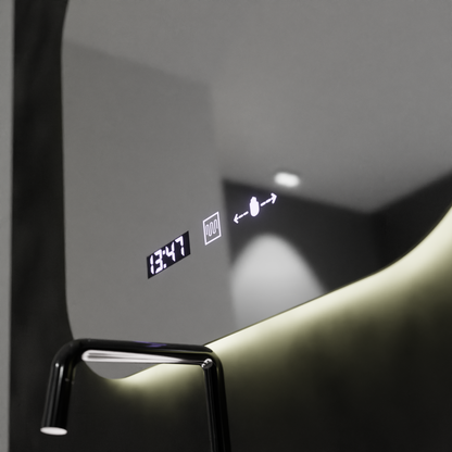 Oglinda LED Rectangulara 60x60 Aura Riflesso Puro MotionGlow Marcello, Sistem Dezaburire, Termometru si Ceas, Dimabila Oglinzi Marcello Default Title Alessandro Design