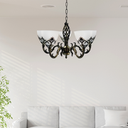 Lustra Rustic COTTAGE, 5XE27, Bronz Antichizat, Metal si Sticla Candelabre Clasice Default Title Alessandro Design