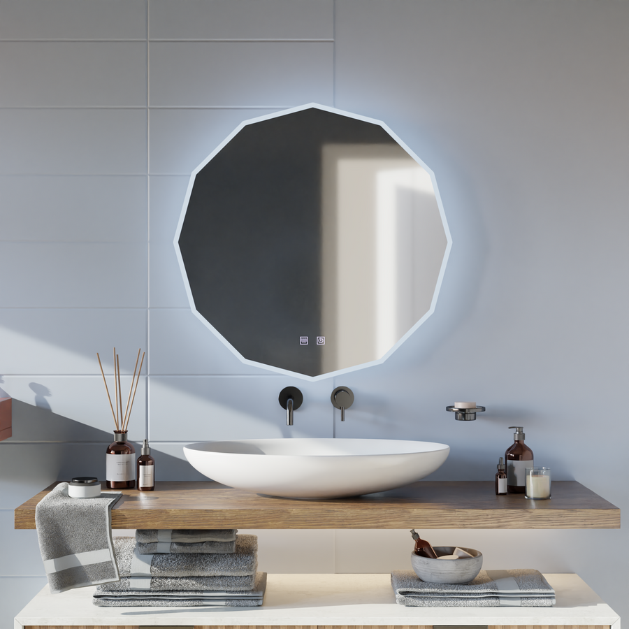 Oglinda LED Rotunda, 80cm, VIVO Touch, Sistem Dezaburire, Dimabila Oglinzi Korman E Default Title Alessandro Design