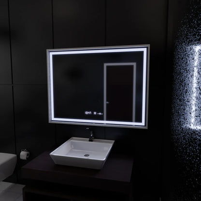 Oglinda LED Rectangulara, 120x80cm, Verite Imperial Silver Motion Glow Marcello, Sistem Dezaburire, Ceas & Termometru, Dimabila Oglinzi Marcello Default Title Alessandro Design