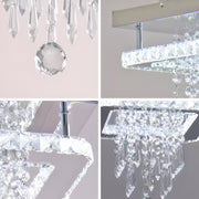Candelabru LED Alberico Patrat, 17W, Lumina Rece/Calda/Neutra, Cristal, Crom Lucios Candelabre Moderne Default Title Alessandro Design