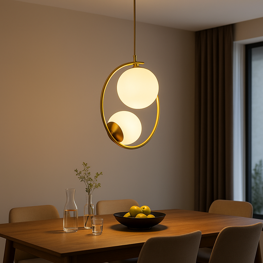 Lustra LOFT Atelier, 2x E27, Alb Auriu, Metal, Inaltime Reglabila Lustre Moderne Default Title Alessandro Design