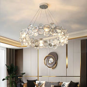 Candelabru Cristal Angelica 6XE14 Argintiu, Diametru 49cm, Inaltime Reglabila Candelabre Moderne Default Title Alessandro Design