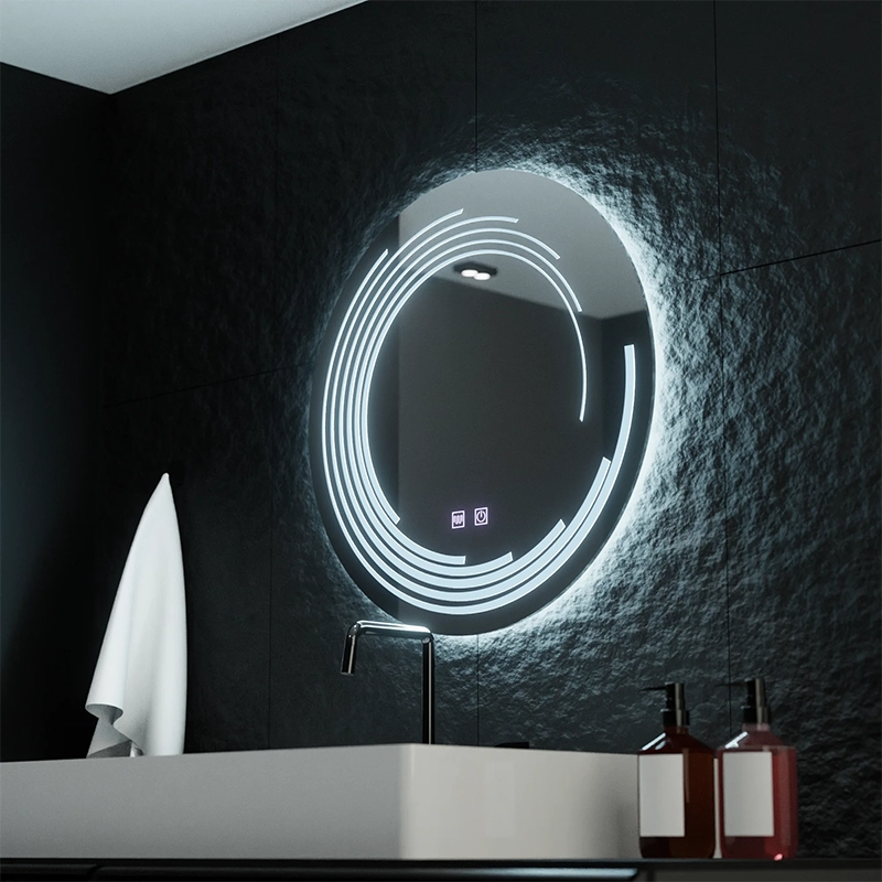 Oglinda LED Rotunda, 70cm, Lira Touch, Sistem Dezaburire, Dimabila