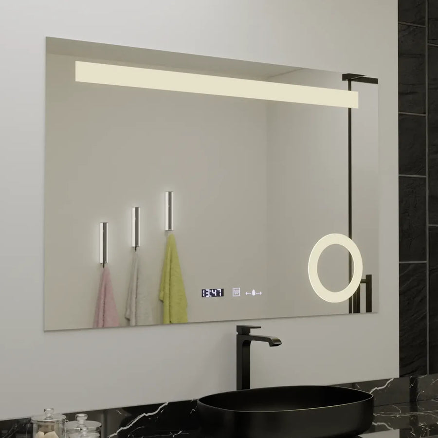 Oglinda LED Rectangulara, 80x60cm, ABSOLU MotionGlow Marcello, Sistem Dezaburire, Ceas & Termometru, Lupa Cosmetica, Dimabila Oglinzi Marcello Default Title Alessandro Design