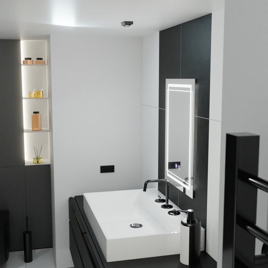 Oglinda LED Rectangulara, 60x80cm, KOVEN Touch, Sistem Dezaburire,Dimabila Oglinzi Korman E Default Title Alessandro Design