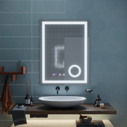 Oglinda LED Touch NIVERA Sistem Dezaburire, Ceas si Temperatura 60x80 cm Lupa Cosmetica Oglinzi Korman S Default Title Alessandro Design