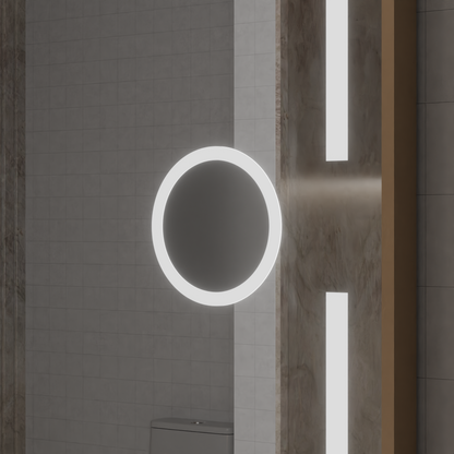 Oglinda LED Senzor MotionGlow Sofia cu functie Dezaburire Termometru Ceas 110x65 cm Lumina Calda/Rece/Neutra Dimabila,Rama Rose Gold, Colectia Marcello Funghi Oglinzi Marcello Default Title Alessandro Design