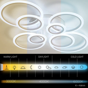 Lustra LED cu telecomanda BETTY 127W, 8 Cercuri, lumina Rece/Calda/Neutra, Dimabila, Alb Lustre LED cu Telecomanda Default Title Alessandro Design