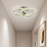 Lustra LED cu telecomanda si cristal SHIA 27.1W, 2 Cercuri, lumina Rece/Calda/Neutra, Dimabila, Crom Lucios Lustre LED cu Telecomanda Default Title Alessandro Design