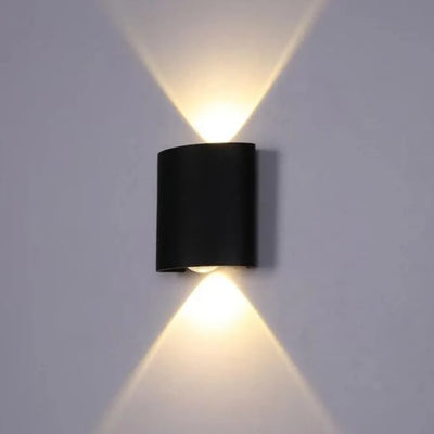Aplica LED Fantas de Exterior si Interior, 2 Surse x 1W, IP65, Metalic, Negru, 3000K
