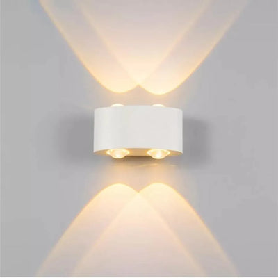 Aplica LED Fantas de Exterior si Interior, 4 Surse x 1W, IP65, Metalic, Alb, 3000K