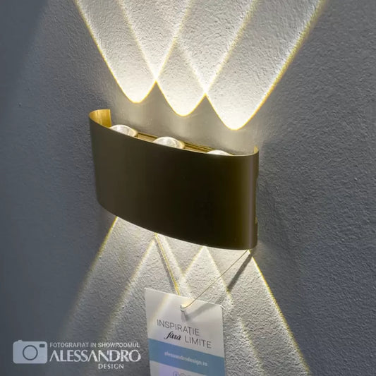Fantas Aplica LED de Exterior si Interior, 6 Surse x 1W, IP65, Metalic, Auriu, 3000K Aplice de Exterior Default Title Alessandro Design