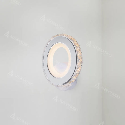 Aplica LED Borandis 16W, Alb cu Crom, Acril si Cristal , Lumina Rece/Calda/Neutra Aplice de Interior Default Title Alessandro Design