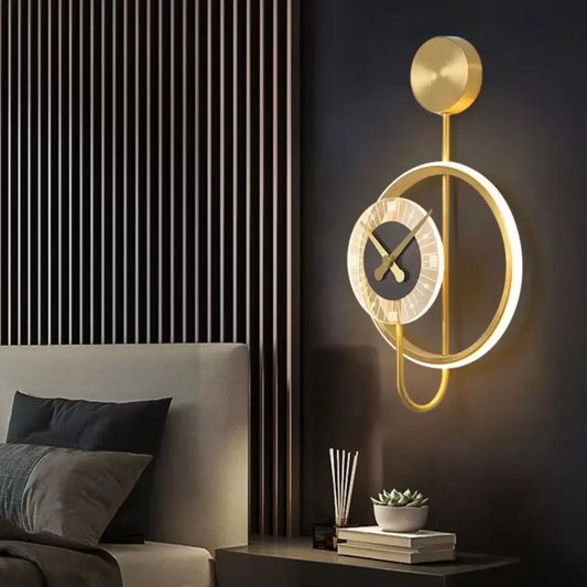 Aplica LED Bridger 18W Ceas Integrat Auriu Negru Aplice de Exterior Default Title Alessandro Design