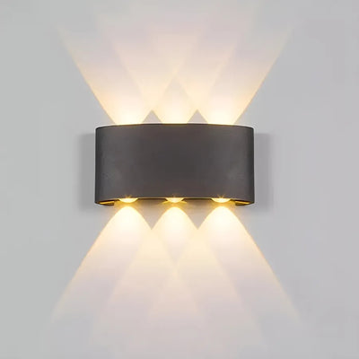 Aplica LED Fantas de Exterior si Interior, 6 Surse x 1W, IP65, Metalic, Negru, 3000K