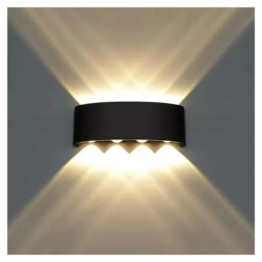 Fantas Aplica LED de Exterior si Interior, 8 Surse x 1W, IP65, Metalic, Negru, 3000K Aplice de Exterior Default Title Alessandro Design