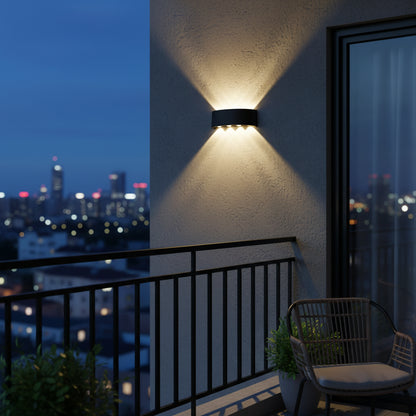 Aplica LED Exterior Ellis, 8W, 8 Surse de lumina, Lumina Calda, Negru