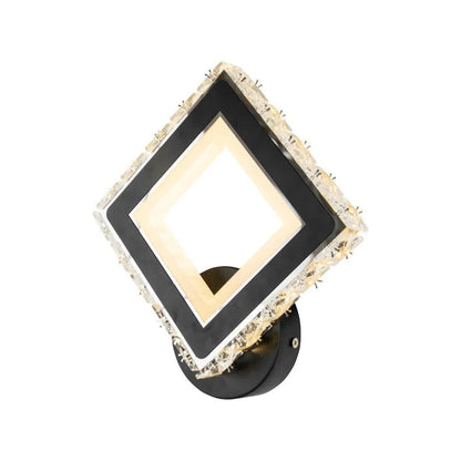 Aplica LED TERRANO cu Cristale, Patrat, 24W, Lumina Rece/Calda/Neutra, Negru & Inox Aplice de Interior Default Title Alessandro Design