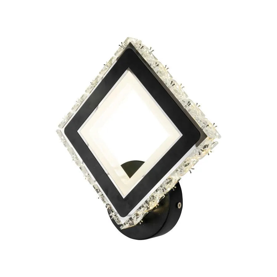 Aplica LED TERRANO cu Cristale, Patrat, 24W, Lumina Rece/Calda/Neutra, Negru & Inox Aplice de Interior Default Title Alessandro Design