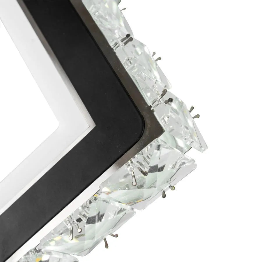 Aplica LED TERRANO cu Cristale, Patrat, 24W, Lumina Rece/Calda/Neutra, Negru & Inox Aplice de Interior Default Title Alessandro Design