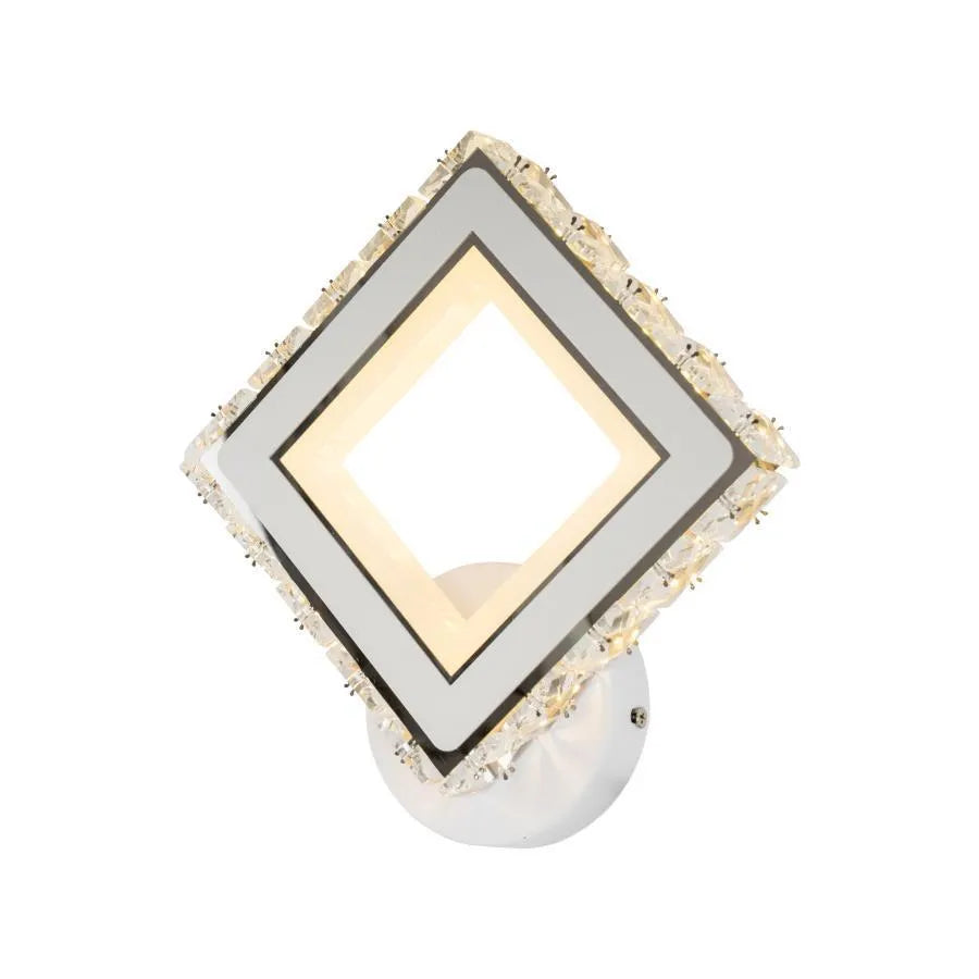Aplica LED TERRANO cu Cristale, Patrat, 24W, Lumina Rece/Calda/Neutra, Alb & Inox Aplice de Interior Default Title Alessandro Design