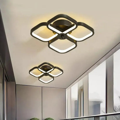Lustra LED VERTEX Tesser 34W, 4 Patrate, lumina Rece/Calda/Neutra, Negru Lustre LED Default Title Alessandro Design