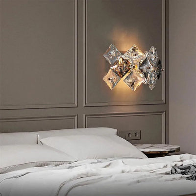 Aplica Zarina 2xE14, Metal si Cristal, Auriu