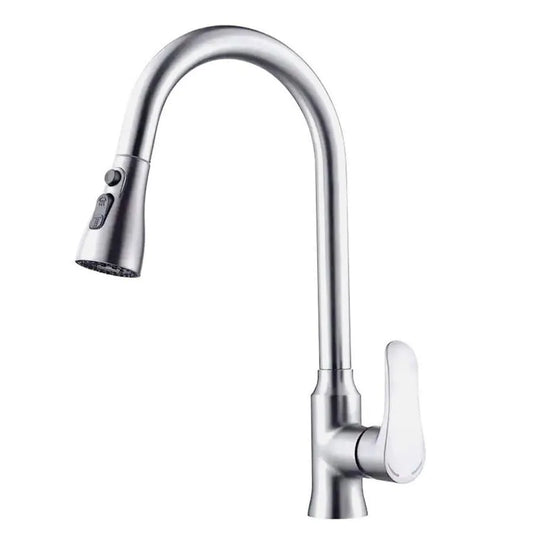 Baterie Bucatarie cu Dus Extractibil Inox Argintiu ZY1014 Baterii de Bucatarie Default Title Alessandro Design