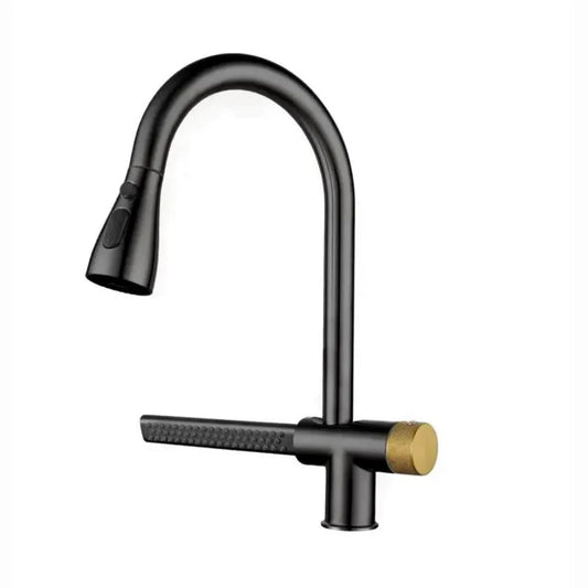 Baterie Bucatarie cu Dus Extractibil Inox Negru Cu Functie Cascada YB1500H Baterii de Bucatarie Default Title Alessandro Design