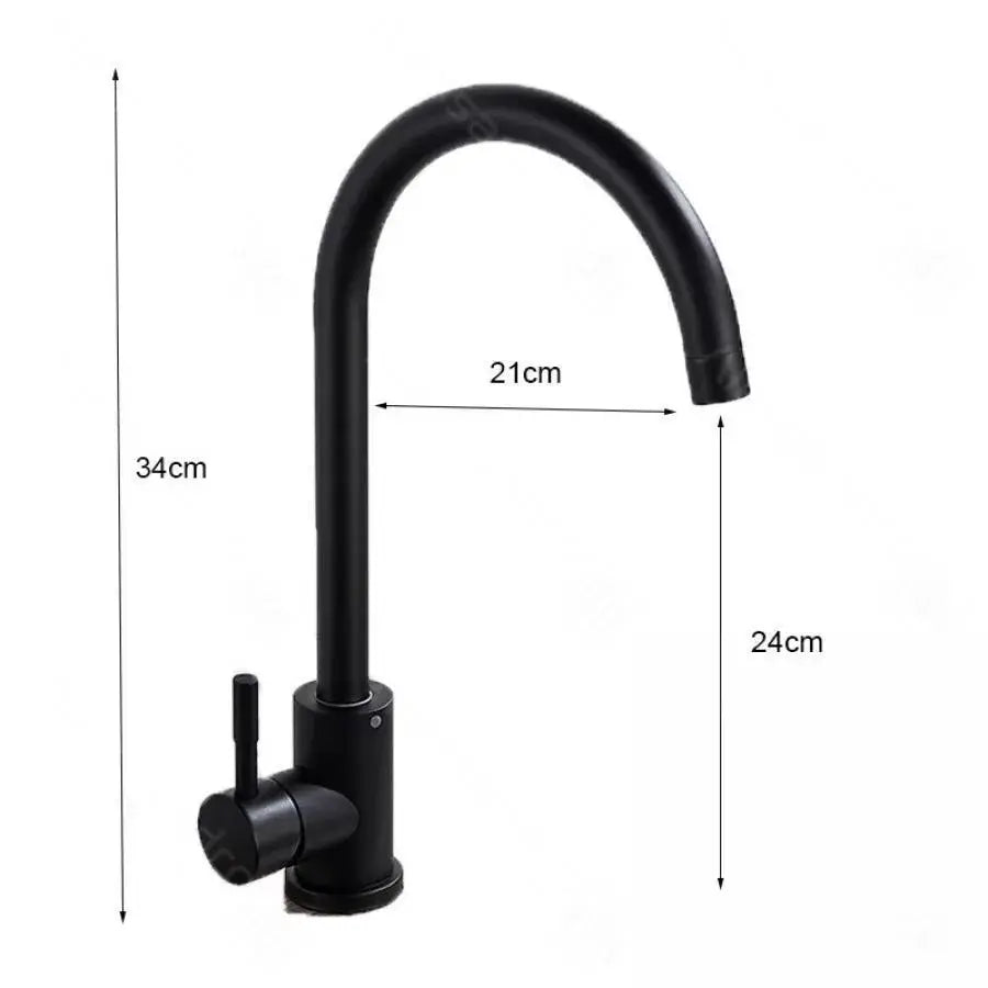 Baterie Bucatarie Monocomanda Pipa Pivotanta Cartus Ceramic Inox Negru Satin Racorduri Kit Fixare Incluse HS001 Baterii de Bucatarie Default Title Alessandro Design