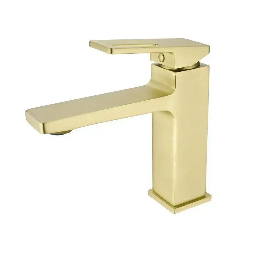 Baterie Lavoar Monocomanda Cartus Ceramic Alama Sanitara Auriu Satin Racorduri si Kit Fixare Incluse 9807D Baterii de Baie Default Title Alessandro Design