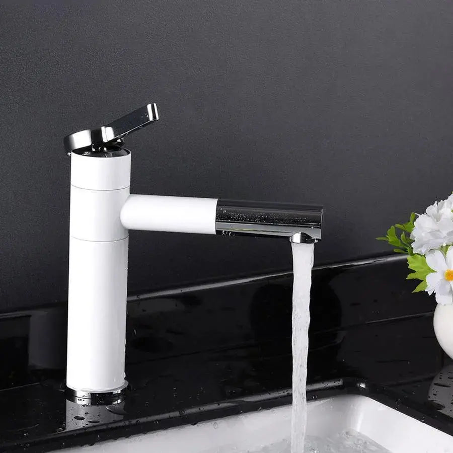 Baterie Lavoar cu Dus Extractabil, Alama Sanitara, Alb, WZX/2021 Baterii de Baie Default Title Alessandro Design