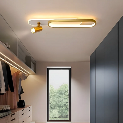 Proiector LED Reglabil FISSO Camilla, 48W, lumina Rece/Calda/Neutra 3000K/4000K/6000K, Auriu Lucios, Metal si Acril