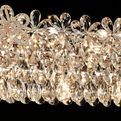 Candelabru Cristal Regalis 11x E14, 80cm, Auriu Lucios, Inaltime Reglabila, Metal si Cristal