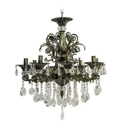 Candelabru Cristal SANSSOUCI Magno, 8xE14, Diametru 65cm, Alama Antichizata Candelabre Clasice Default Title Alessandro Design